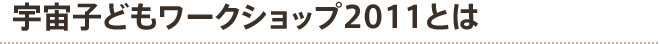 宇宙子どもワークショップ2011とは